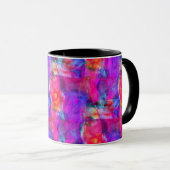 Kunstrosa, Blau, roter Beschaffenheitshintergrund Tasse (VorderseiteRechts)