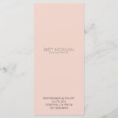 Kunstrosa der weiblichen Linie Künstlerisches Menü Menükarte (Rückseite)