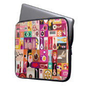 Kunstsammlung, musikalische Vintage Illustration. Laptopschutzhülle (Vorderseite Links)