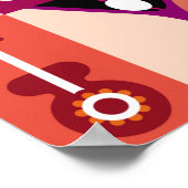 Kunstsammlung, musikalische Vintage Illustration. Poster (Ecke)