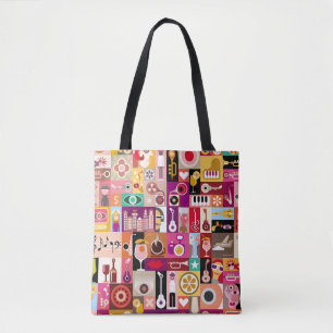 Kunstsammlung, musikalische Vintage Illustration.  Tasche
