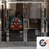 Kunstschädel und Jack-o-Lanterns Fensteraufkleber (Büro Tür)