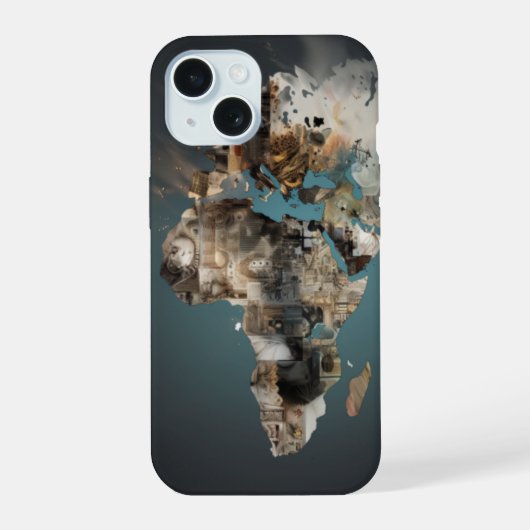 Kunstschale Afrika iPhone 15 Hülle (Rückseite)