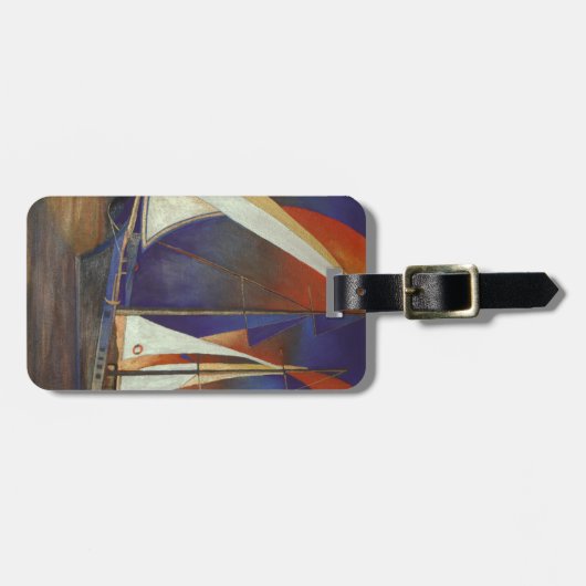 Kunstschlucht unter Segel in Orange und Lila Gepäckanhänger (Vorderseite horizontal)