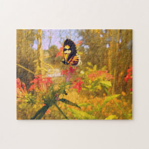 Kunstschmetterling im Garten landschaftlich Puzzle