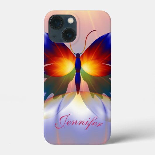 Kunstschmetterling und Individuelle Name Case-Mate iPhone Hülle (Rückseite)