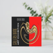 Kunstschmuckshow-Ausstellungsgalerie FERTIGEN Einladung (Stehend Vorderseite)