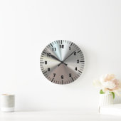 Kunstsilbermetall Runde Wanduhr (Zuhause)