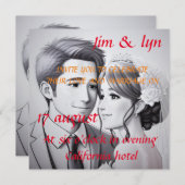 Kunstskizze Einladung zur Hochzeit (Vorne/Hinten)