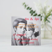 Kunstskizze Einladung zur Hochzeit (Stehend Vorderseite)