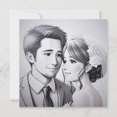 Kunstskizze Einladung zur Hochzeit (Rückseite)