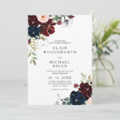 Kunstskizze von Chic Line Hochzeit der Marine Burg Einladung (Stehend Vorderseite)