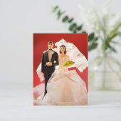 Kunststoff-Braut und Groomkuchen Postkarte (Stehend Vorderseite)