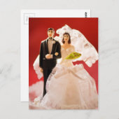 Kunststoff-Braut und Groomkuchen Postkarte (Vorne/Hinten)