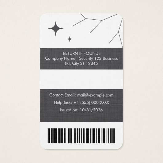 Kunststoff-Mitarbeiterausweis individuell anpassen (Rückseite)