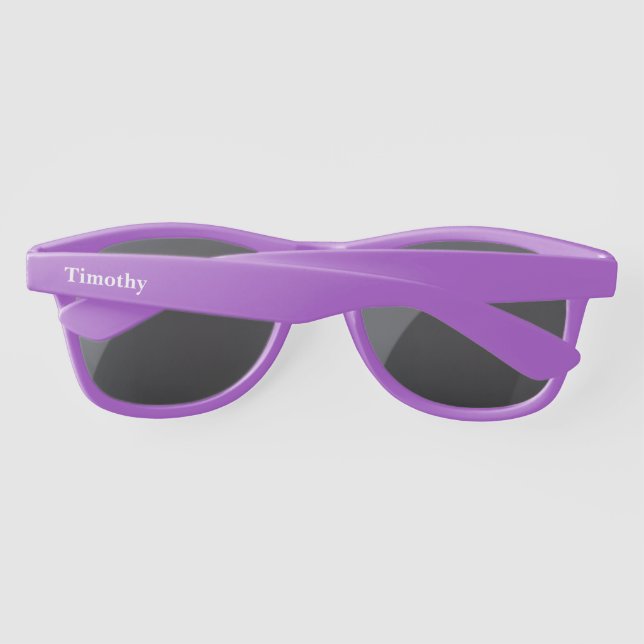 Kunststoff-Sonnenbrille mit individuellem Namen (Rückseite)