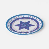 Kunststoffplatte Blau/Lila Muster Pappteller (Schrägansicht)