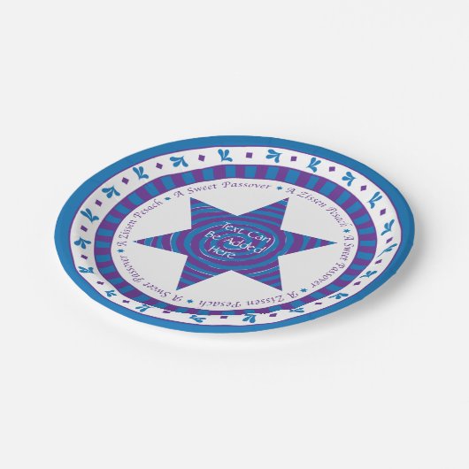 Kunststoffplatte Blau/Lila Muster Pappteller (Schrägansicht)