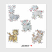 Kunststofftiere Aufkleber (Blatt)