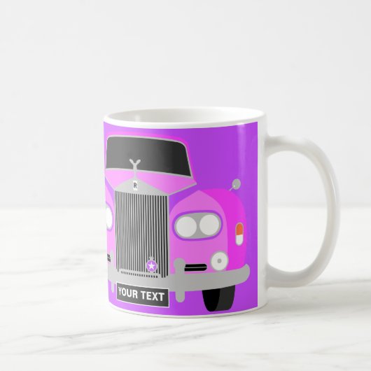 KUNSTSTOM PERSONALISIERT LUXURFPINK LIMOUSINE AUTO KAFFEETASSE (Rechts)