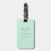 Kunststreifen, rot und türkis, Monogramm Gepäckanhänger (Rückseite vertikal)