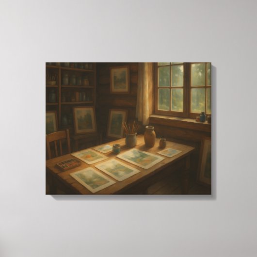 Kunststudio eines Wasserfarbigen Leinwanddruck (Vorderseite)