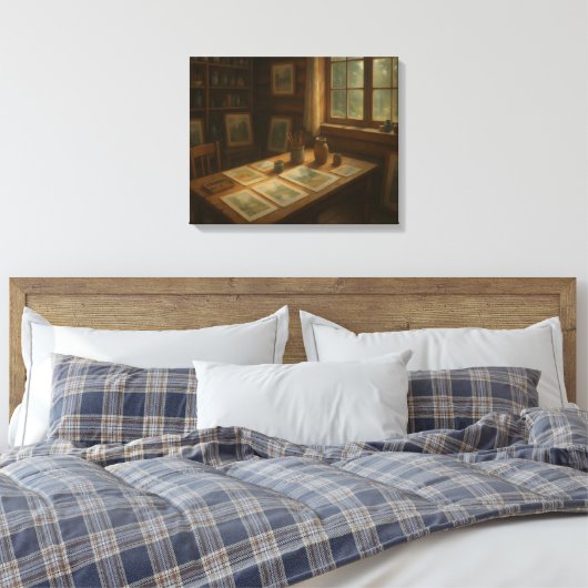 Kunststudio eines Wasserfarbigen Leinwanddruck (Insitu (Schlafzimmer))