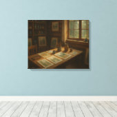 Kunststudio eines Wasserfarbigen Leinwanddruck (Insitu (Holzboden))