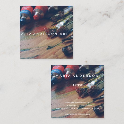 Kunststudio Quadratische Visitenkarte (Vorne/Hinten)