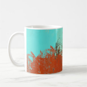 Kunsttapete. Digitale Leinwandmischung. Illustrati Kaffeetasse