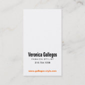 Kunsttech-Geschäfts-Karte "Mode-Stylist " Visitenkarte (Rückseite)