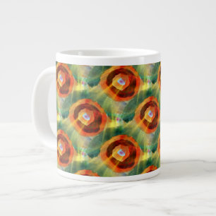 Kunsttextur abstraktes Wasser grün, orange, Kreis Jumbo-Tasse