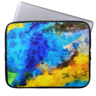 Kunsttextur, kreativer Öl-Hintergrund, gestreift u Laptopschutzhülle