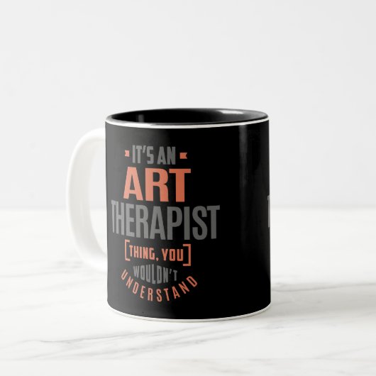 Kunsttherapeut Zweifarbige Tasse (Vorderseite Links)