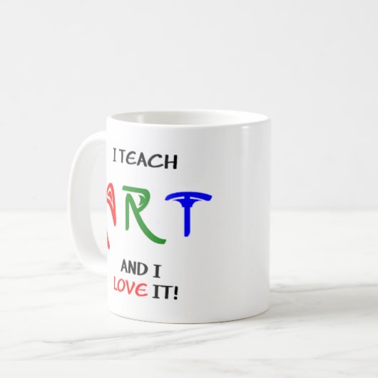 Kunstunterricht und Liebe Kaffeetasse (Vorderseite Links)