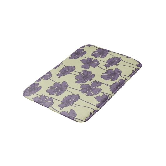 KunstVintager Blumenmusterhintergrund Badematte (Schrägansicht)