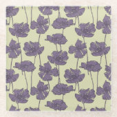 KunstVintager Blumenmusterhintergrund Glasuntersetzer (Vorderseite)