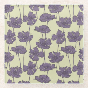 KunstVintager Blumenmusterhintergrund Glasuntersetzer