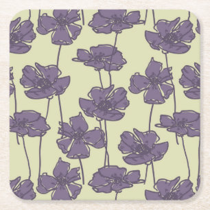 KunstVintager Blumenmusterhintergrund Rechteckiger Pappuntersetzer