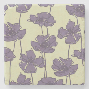 KunstVintager Blumenmusterhintergrund Steinuntersetzer