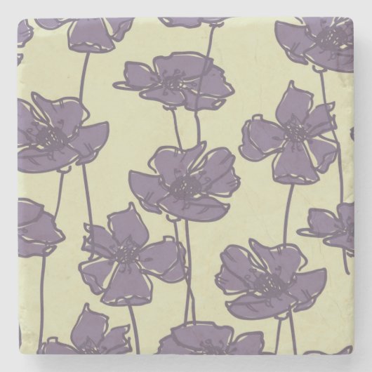 KunstVintager Blumenmusterhintergrund Steinuntersetzer (Vorderseite)