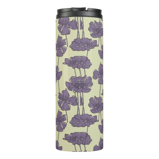 KunstVintager Blumenmusterhintergrund Thermosbecher (Rückseite)