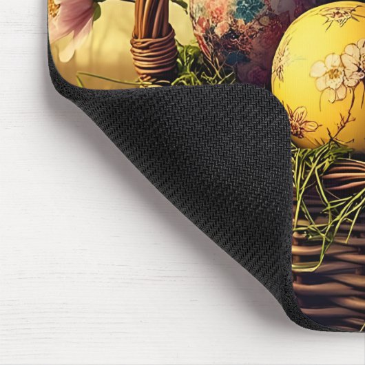 kunstvoll dekorierte Ostereier in einem Blume-Korb Mousepad (Ecke)