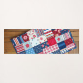 kunstvoll gefertigte Patchwork-Stepplilie Yogamatte (Rückseite (Horizontal))