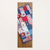 kunstvoll gefertigte Patchwork-Stepplilie Yogamatte (Rückseite)