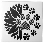 Kunstvoll gestaltete Paw Print Tile mit Natureleme Fliese (Vorderseite)