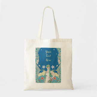 Kunstvolle Art Nouveau Vintage Blaue Damenarkade Tragetasche
