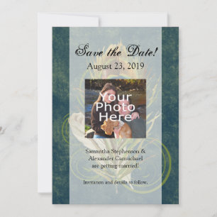 Kunstvolle Details Pfau Hochzeit 5x7 Save-the-Date Save The Date