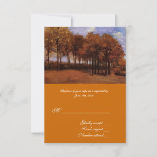 Kunstvolle RSVP-Karten für Herbsthochzeiten. RSVP Karte