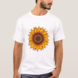 Kunstvolle Sonnenblume Mit Ranken-Ornamenten T-Shirt